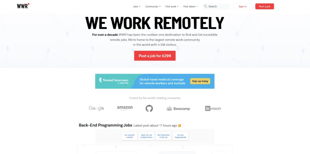 we work remotely home page