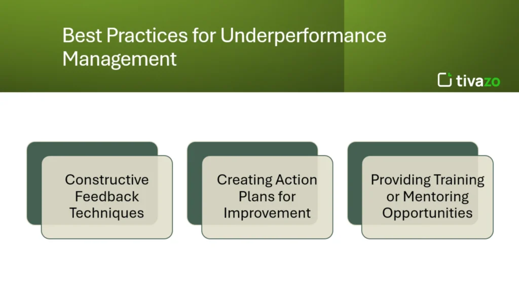info graphics of Best Practices for Underperformance Management.