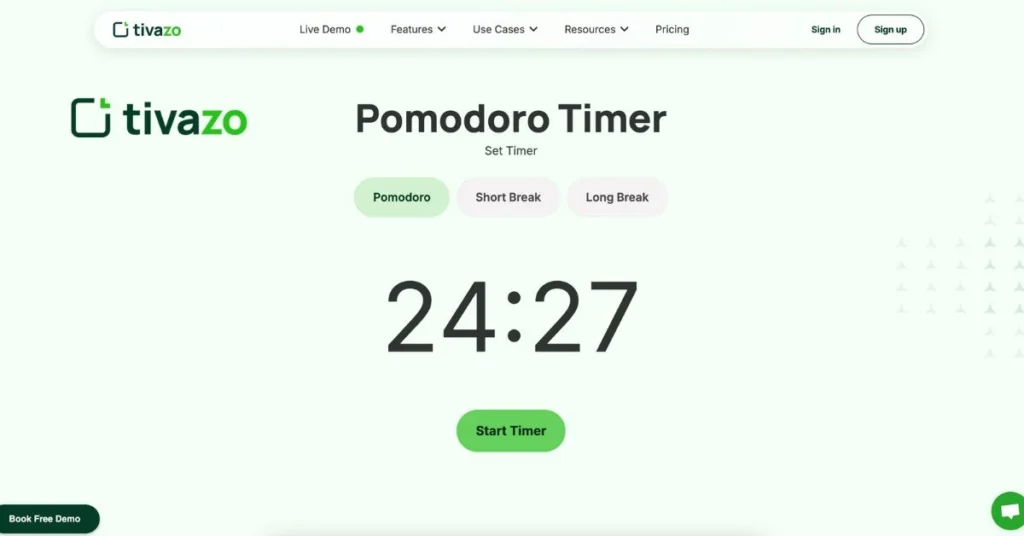 pomodoro technique of tivazo timer