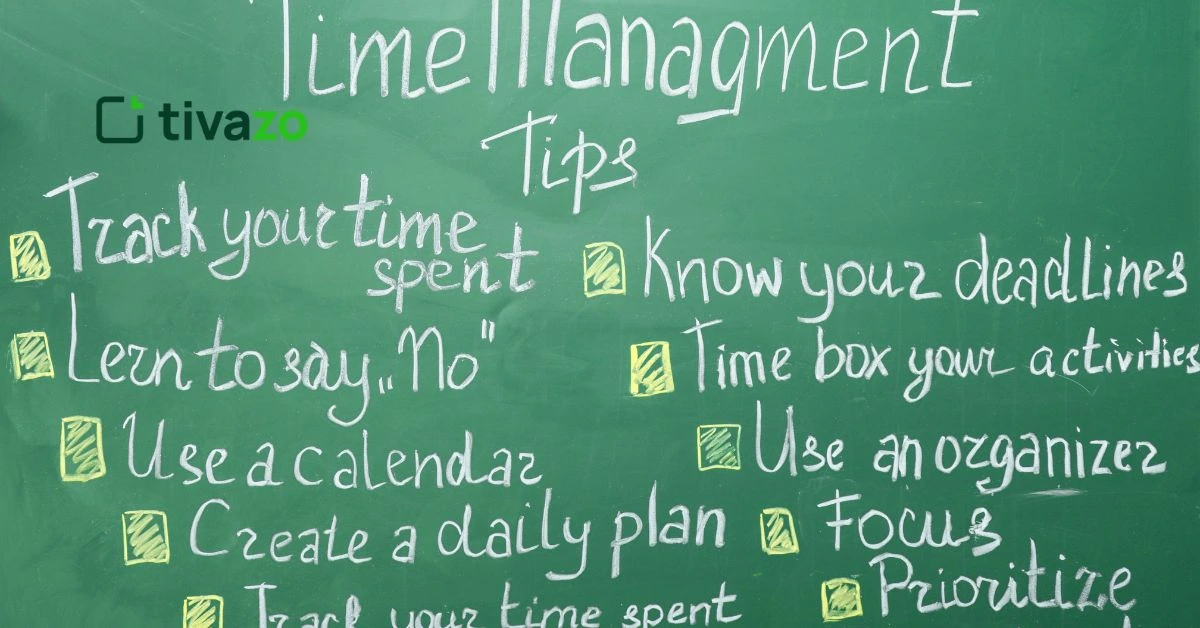 time management tips in a board