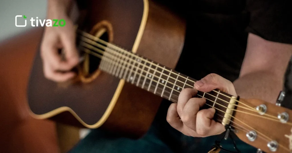 playing guitar for morning routine practices