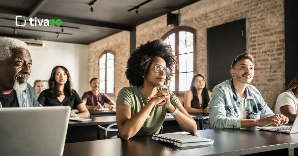 a picture showing attention management class in college