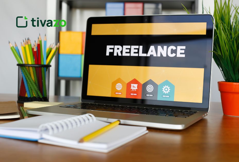 Freelance picture written in Laptop