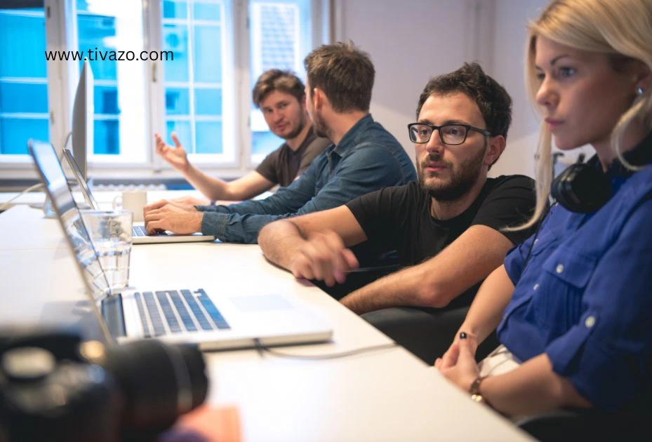 A picture of group working to save time