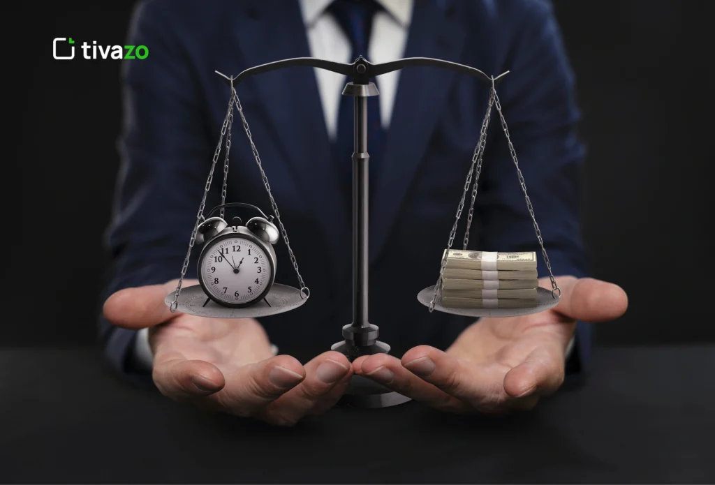 Image demonstrating time is equal to money 