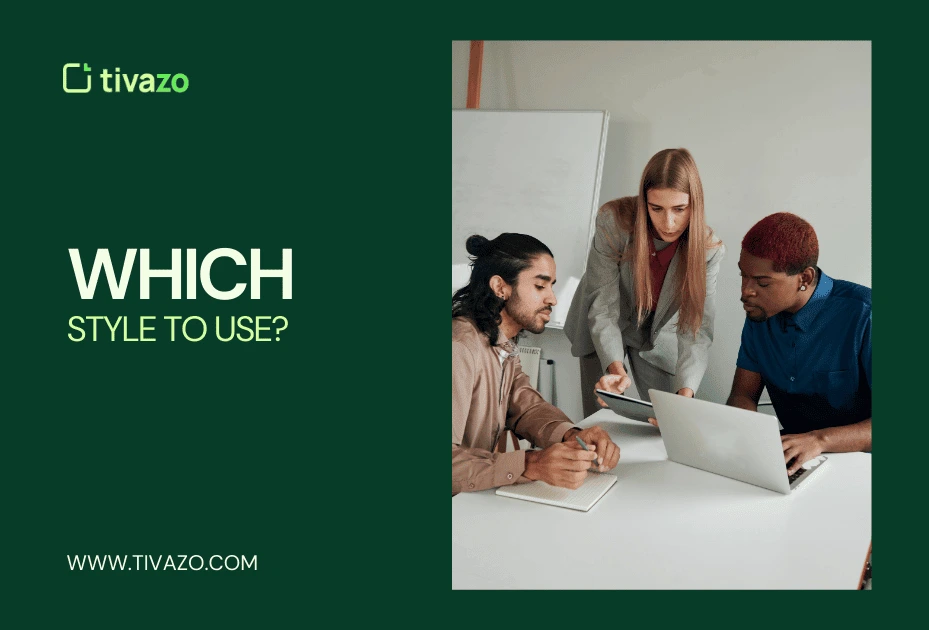 a girl leader discussing with her team in office