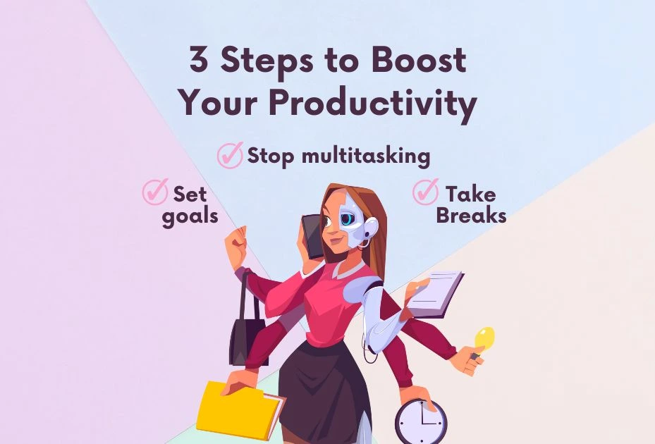 A picture of a girl multitasking