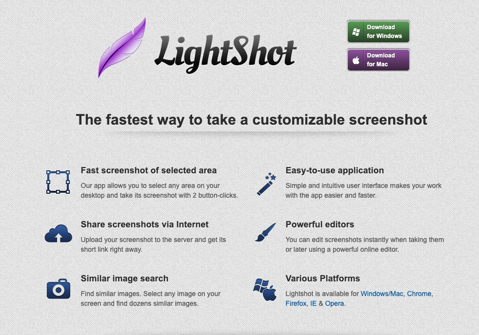 Lightshot as screen shot tool