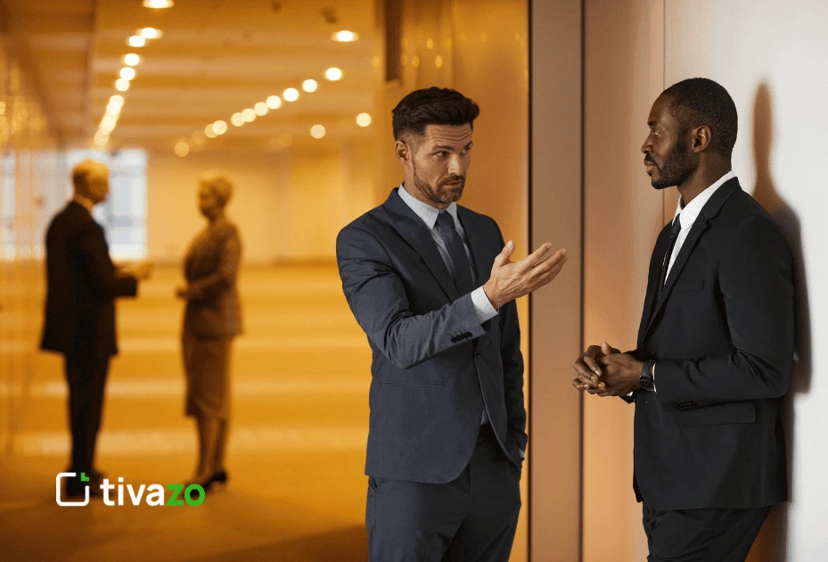 an employee having private conversation in NewYork office