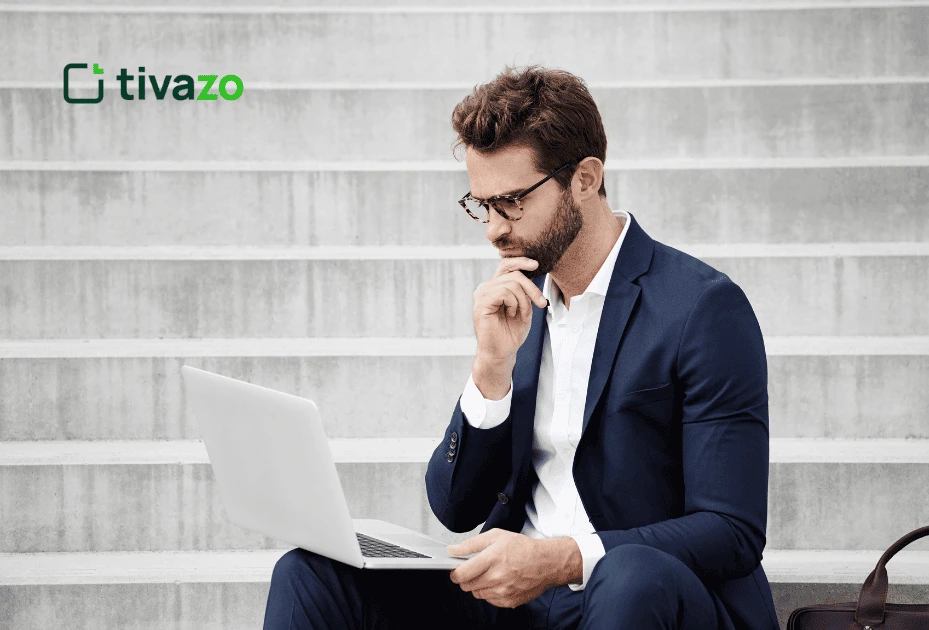 an employee thinking in newyork office