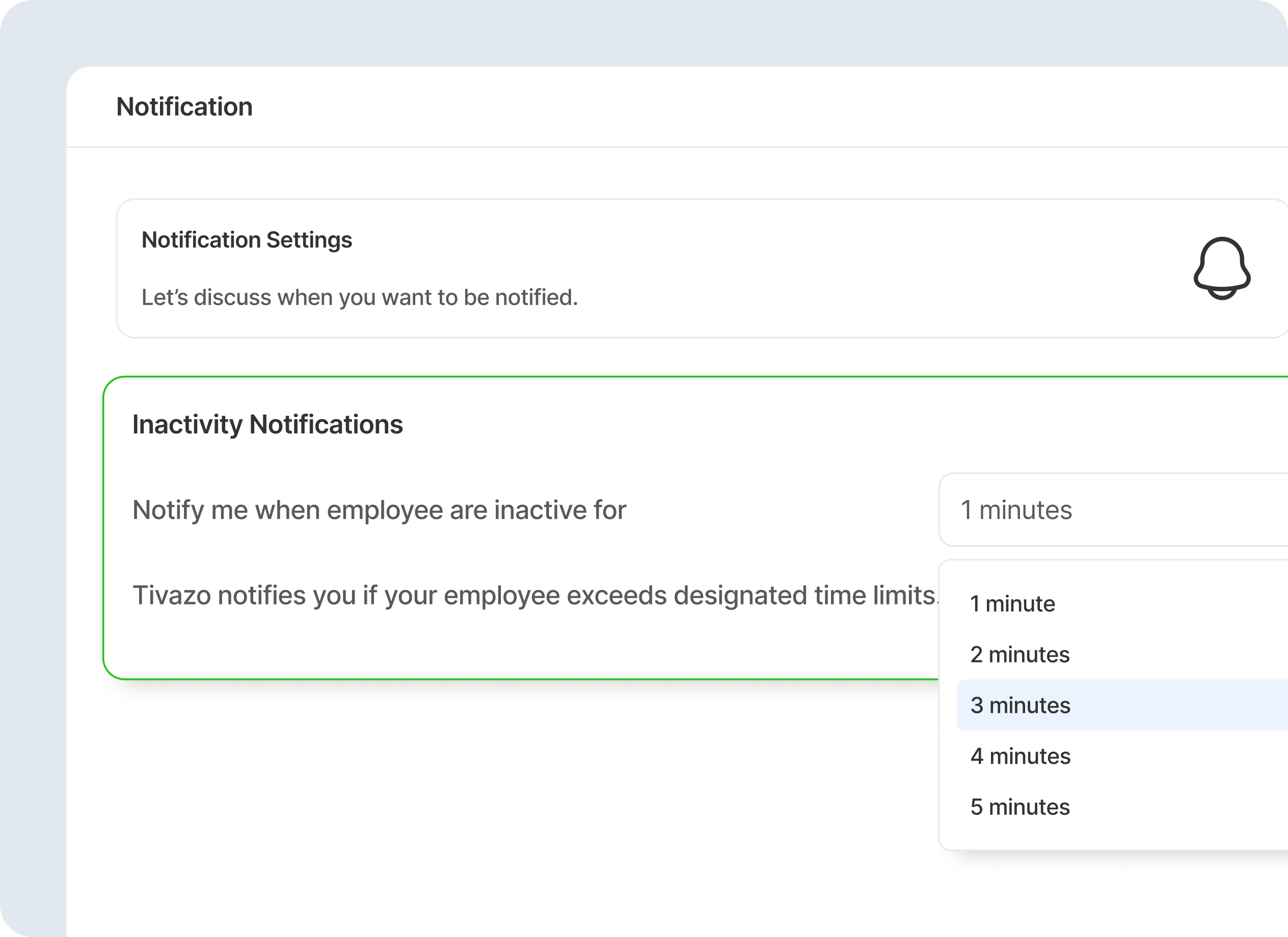 idle time notification