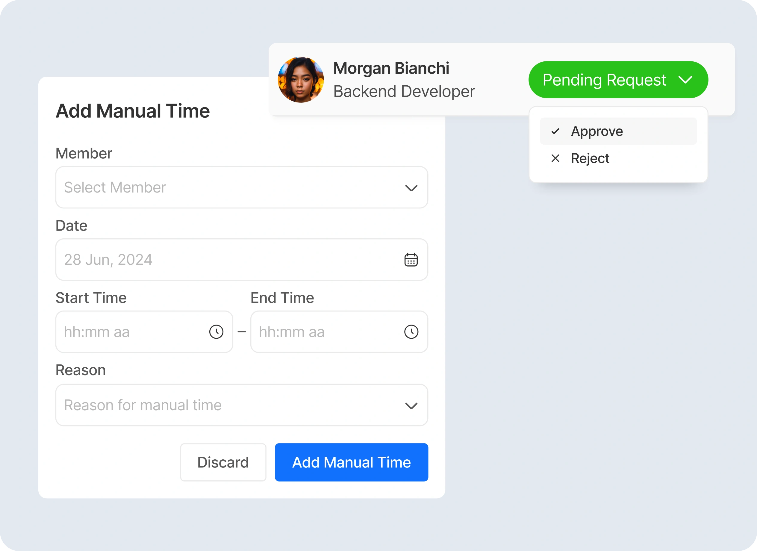 Manual Time approvals