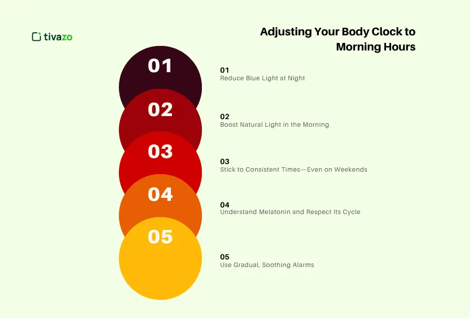 adjusting body clock to morning hours