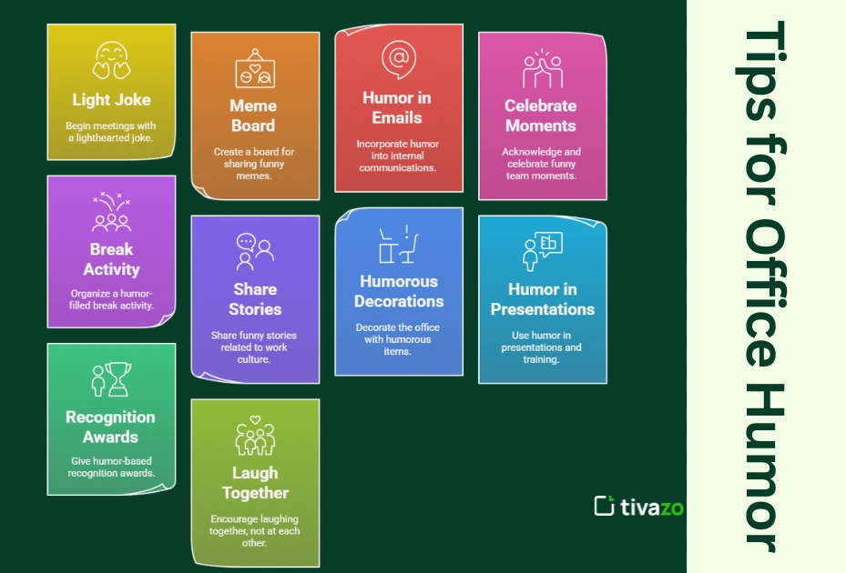 image showing the tips for office humor