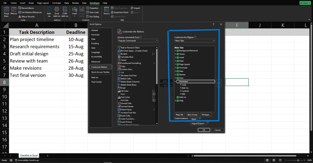 How to Enable the Developer Tab