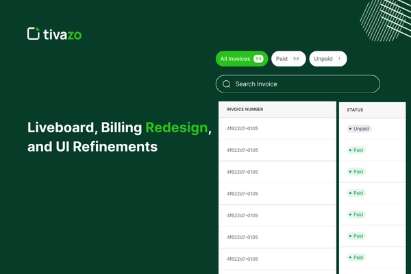 Liveboard, Billing Redesign, and UI Refinements