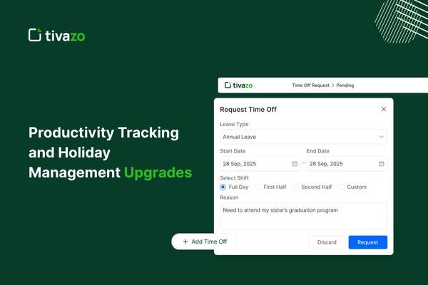 Productivity Tracking and Holiday Management Upgrades